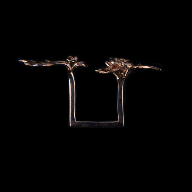 Between the Fingers flower Ring in 18K Rose Gold Vermeil