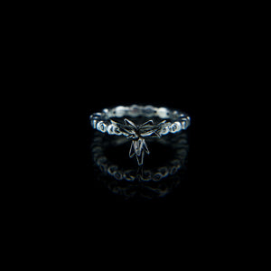 Geometric Designer Ring in 18k White Gold with Black Diamonds