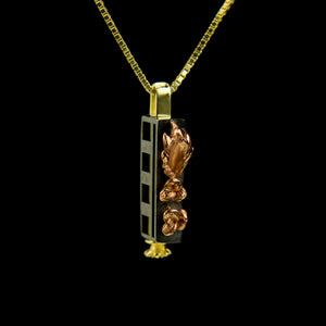 Quadruple Floral Morphic Block pendant with floral base column